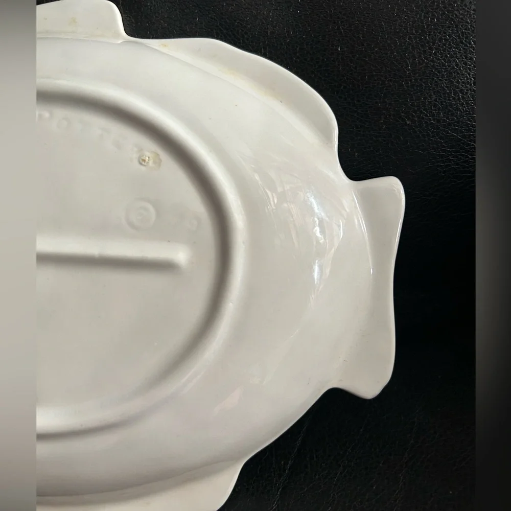 Whittier Pottery White Fish Shaped Ceramic Serving Platter